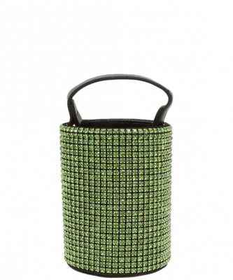 Bold Rhinestone Pave Bucket Shape Bag 6620 GREEN